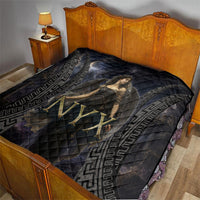 Greek Mythology Nyx Quilt Celestial Starry Night Classical Art Greek Key