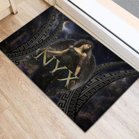 Greek Mythology Nyx Rubber Doormat Celestial Starry Night Classical Art Greek Key