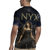 Greek Mythology Nyx Rugby Jersey Celestial Starry Night Classical Art Greek Key