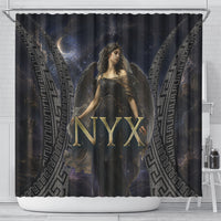 Greek Mythology Nyx Shower Curtain Celestial Starry Night Classical Art Greek Key