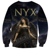 Greek Mythology Nyx Sweatshirt Celestial Starry Night Classical Art Greek Key
