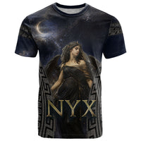 Greek Mythology Nyx T Shirt Celestial Starry Night Classical Art Greek Key