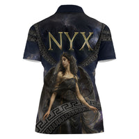Greek Mythology Nyx Women Polo Shirt Celestial Starry Night Classical Art Greek Key