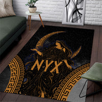 Greek Mythology Nyx Area Rug Starry Night Classical Art Greek Key Pattern