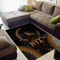 Greek Mythology Nyx Area Rug Starry Night Classical Art Greek Key Pattern