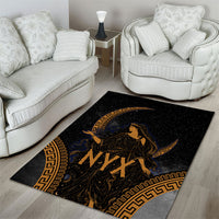 Greek Mythology Nyx Area Rug Starry Night Classical Art Greek Key Pattern
