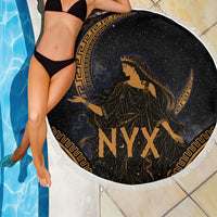 Greek Mythology Nyx Beach Blanket Starry Night Classical Art Greek Key Pattern