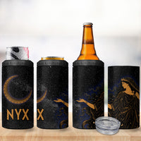 Greek Mythology Nyx 4 in 1 Can Cooler Tumbler Starry Night Classical Art Greek Key Pattern