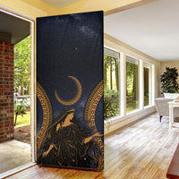 Greek Mythology Nyx Door Cover Starry Night Classical Art Greek Key Pattern