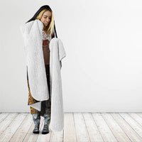Greek Mythology Nyx Hooded Blanket Starry Night Classical Art Greek Key Pattern