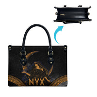 Greek Mythology Nyx Leather Bag Starry Night Classical Art Greek Key Pattern