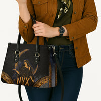 Greek Mythology Nyx Leather Bag Starry Night Classical Art Greek Key Pattern