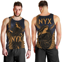 Greek Mythology Nyx Men Tank Top Starry Night Classical Art Greek Key Pattern