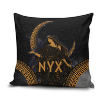 Greek Mythology Nyx Pillow Cover Starry Night Classical Art Greek Key Pattern