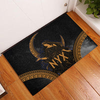 Greek Mythology Nyx Rubber Doormat Starry Night Classical Art Greek Key Pattern