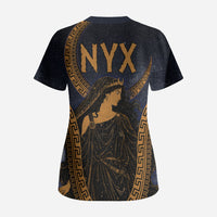 Greek Mythology Nyx Scrub Top Starry Night Classical Art Greek Key Pattern