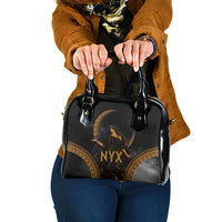 Greek Mythology Nyx Shoulder Handbag Starry Night Classical Art Greek Key Pattern
