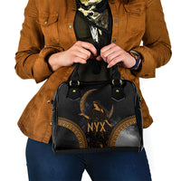 Greek Mythology Nyx Shoulder Handbag Starry Night Classical Art Greek Key Pattern