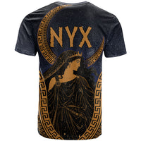 Greek Mythology Nyx T Shirt Starry Night Classical Art Greek Key Pattern