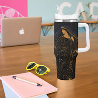 Greek Mythology Nyx Tumbler With Handle Starry Night Classical Art Greek Key Pattern