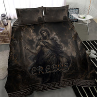 Greek Mythology Erebus Bedding Set God Of Darkness Classical Art Greek Key Pattern
