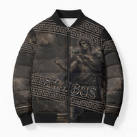 Greek Mythology Erebus Bomber Puffer Jacket God Of Darkness Classical Art Greek Key Pattern
