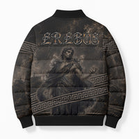 Greek Mythology Erebus Bomber Puffer Jacket God Of Darkness Classical Art Greek Key Pattern