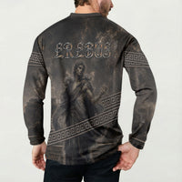 Greek Mythology Erebus Button Sweatshirt God Of Darkness Classical Art Greek Key Pattern