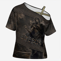 Greek Mythology Erebus Cross Shoulder Shirt God Of Darkness Classical Art Greek Key Pattern