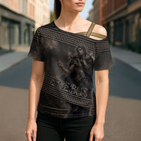 Greek Mythology Erebus Cross Shoulder Shirt God Of Darkness Classical Art Greek Key Pattern