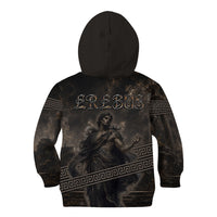 Greek Mythology Erebus Kid Hoodie God Of Darkness Classical Art Greek Key Pattern