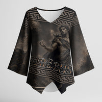 Greek Mythology Erebus Kimono Sleeve Blouse God Of Darkness Classical Art Greek Key Pattern
