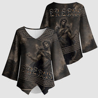 Greek Mythology Erebus Kimono Sleeve Blouse God Of Darkness Classical Art Greek Key Pattern
