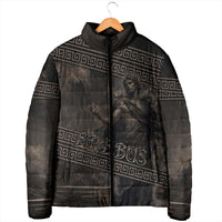Greek Mythology Erebus Padded Jacket God Of Darkness Classical Art Greek Key Pattern