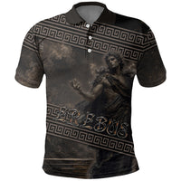 Greek Mythology Erebus Polo Shirt God Of Darkness Classical Art Greek Key Pattern