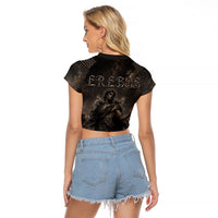 Greek Mythology Erebus Raglan Cropped T Shirt God Of Darkness Classical Art Greek Key Pattern