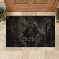 Greek Mythology Erebus Rubber Doormat God Of Darkness Classical Art Greek Key Pattern