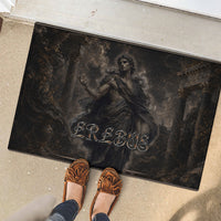 Greek Mythology Erebus Rubber Doormat God Of Darkness Classical Art Greek Key Pattern