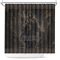 Greek Mythology Erebus Shower Curtain God Of Darkness Classical Art Greek Key Pattern