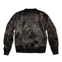 Greek Mythology Erebus Sleeve Zip Bomber Jacket God Of Darkness Classical Art Greek Key Pattern