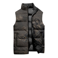 Greek Mythology Erebus Sleeveless Puffer Jacket God Of Darkness Classical Art Greek Key Pattern