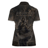 Greek Mythology Erebus Women Polo Shirt God Of Darkness Classical Art Greek Key Pattern