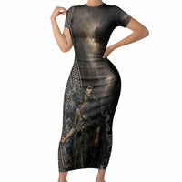 Erebus Greek Mythology Short Sleeve Bodycon Dress Ancient Greek God Of Darkness Fantasy Art