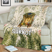 Sukkot Blanket Jewish Holiday Gratitude Dwells Here - Vintage Botanical Sukkah