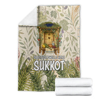 Sukkot Blanket Jewish Holiday Gratitude Dwells Here - Vintage Botanical Sukkah