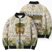 Sukkot Bomber Puffer Jacket Jewish Holiday Gratitude Dwells Here - Vintage Botanical Sukkah