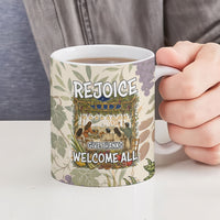 Sukkot Ceramic Mug Jewish Holiday Gratitude Dwells Here - Vintage Botanical Sukkah