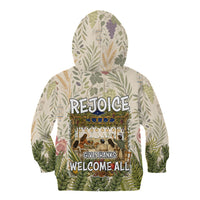 Sukkot Kid Hoodie Jewish Holiday Gratitude Dwells Here - Vintage Botanical Sukkah