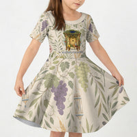 Sukkot Kid Short Sleeve Dress Jewish Holiday Gratitude Dwells Here - Vintage Botanical Sukkah