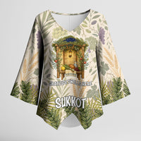 Sukkot Kimono Sleeve Blouse Jewish Holiday Gratitude Dwells Here - Vintage Botanical Sukkah